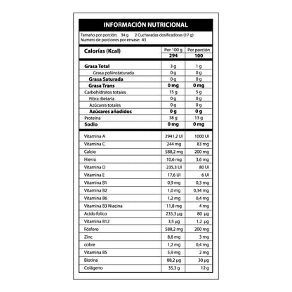 Colágeno hidrolizado 1.462 Gramos